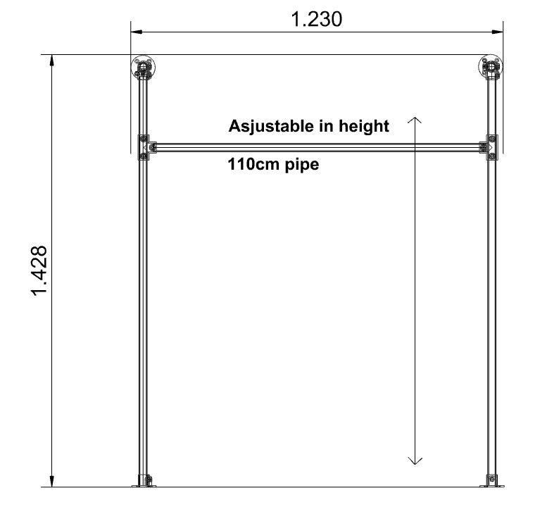 Rackbuddy Clothes Rack in argento con altezza regolabile